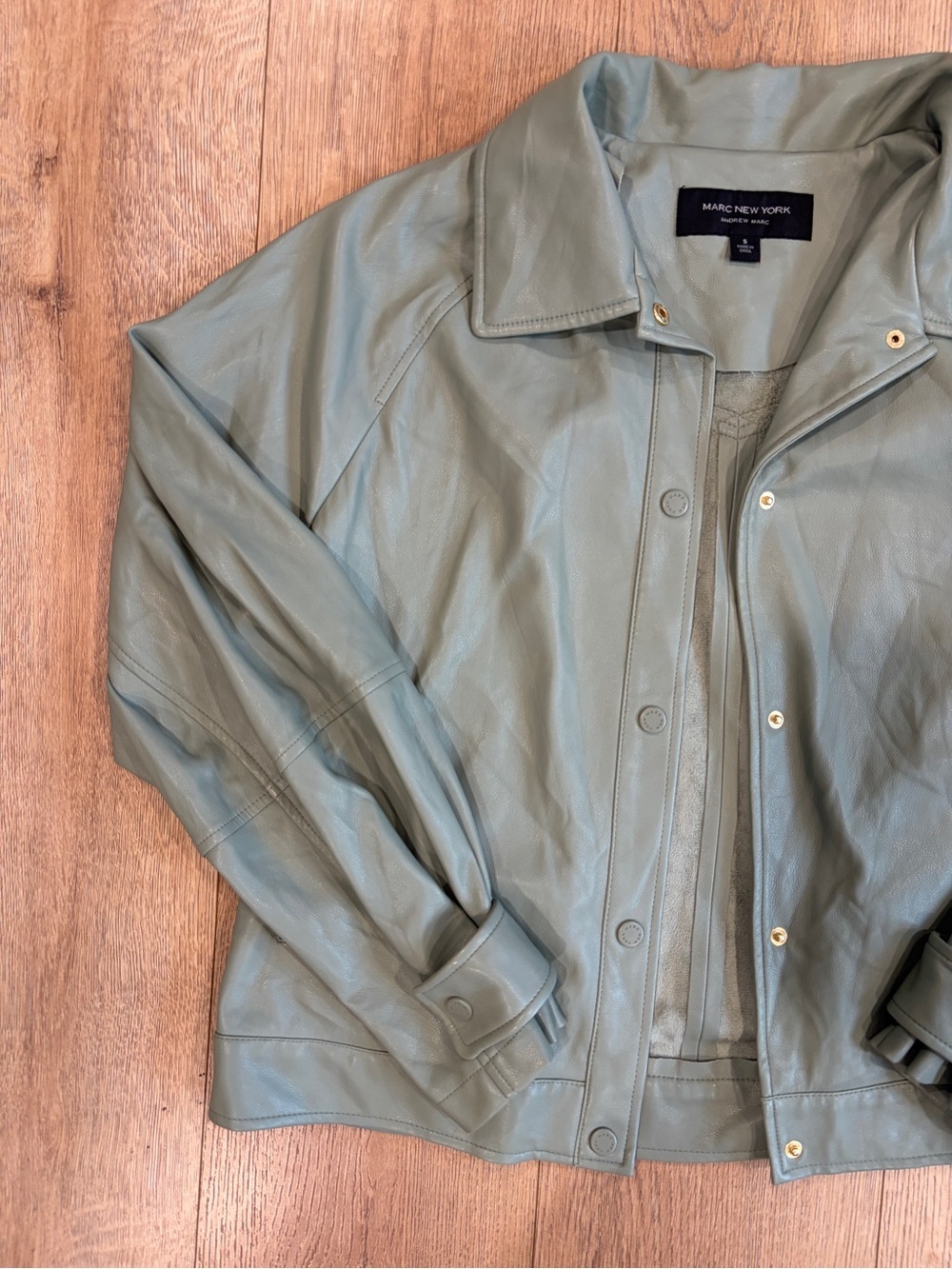 Marc New York Andrew Marc Faux Leather Jacket Women’s Small Sage Green Jacket